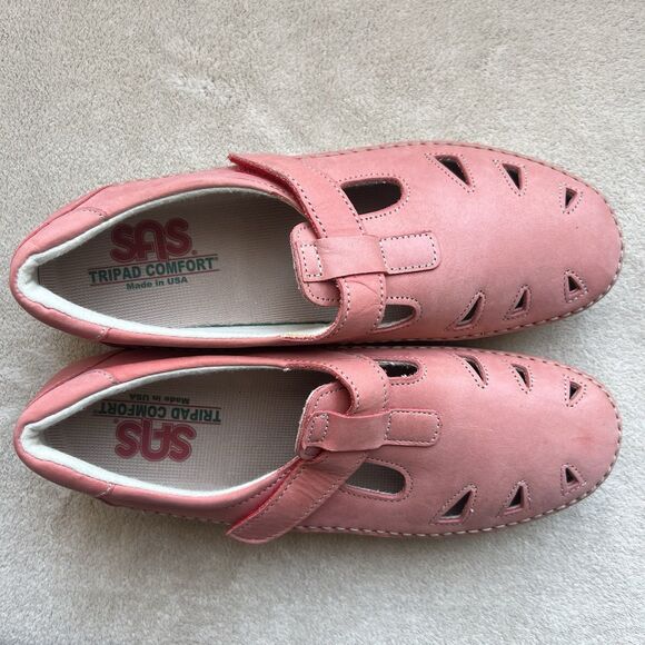 SAS Roamer Coral Pink Nubuck Leather Comfort Walking Loafers Women 7.5 Casual - Picture 9 of 16